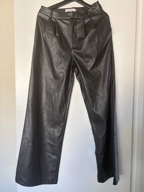 Women’s Wide Leg Faux Leather Trouser, NWT